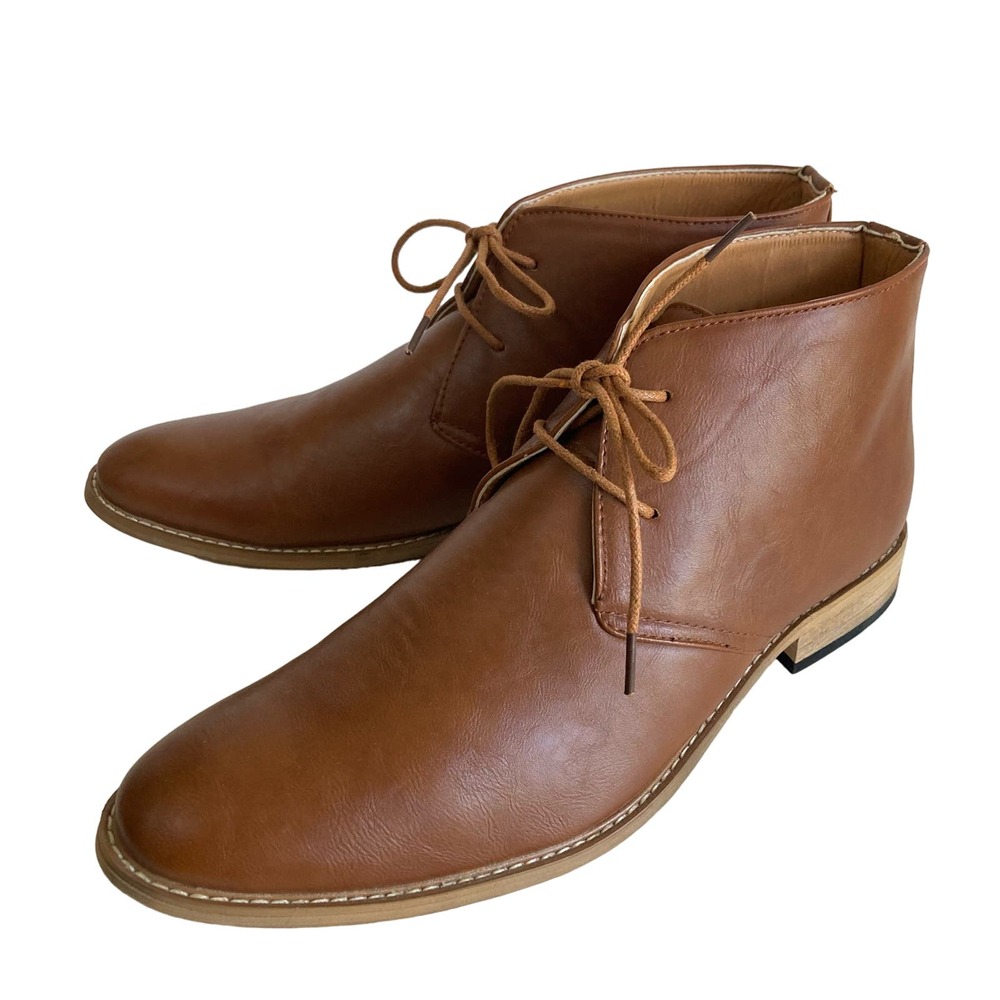 Royal Shoes boots men's size 9 leather Edwin Chelsea Tobacco NEW